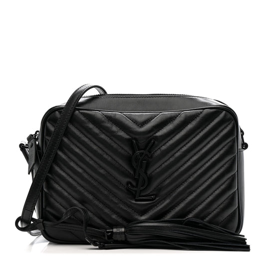 Calfskin Matelasse Monogram Monochrome Lou Camera Bag Black