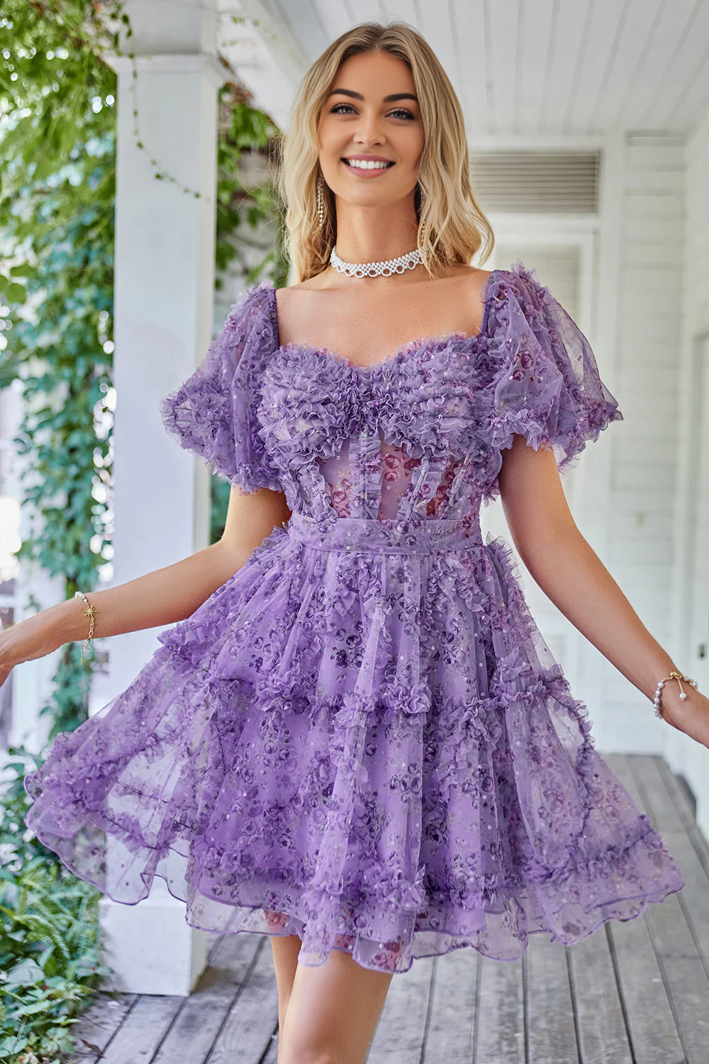 omberprom A Line Short Homecoming Dress Off the Shoulder Tulle Stylish Dusty Rose Evening Dress