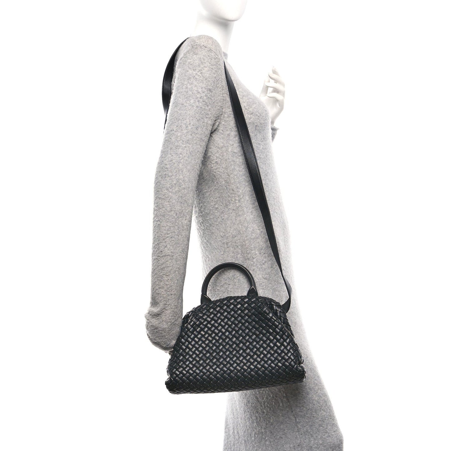 Nappa Intrecciato Small Padded The Handle Tote Black