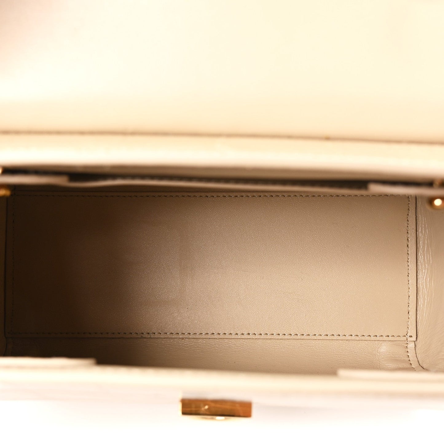 Calfskin Crocodile Embossed Small La Medusa Top Handle Bag Beige