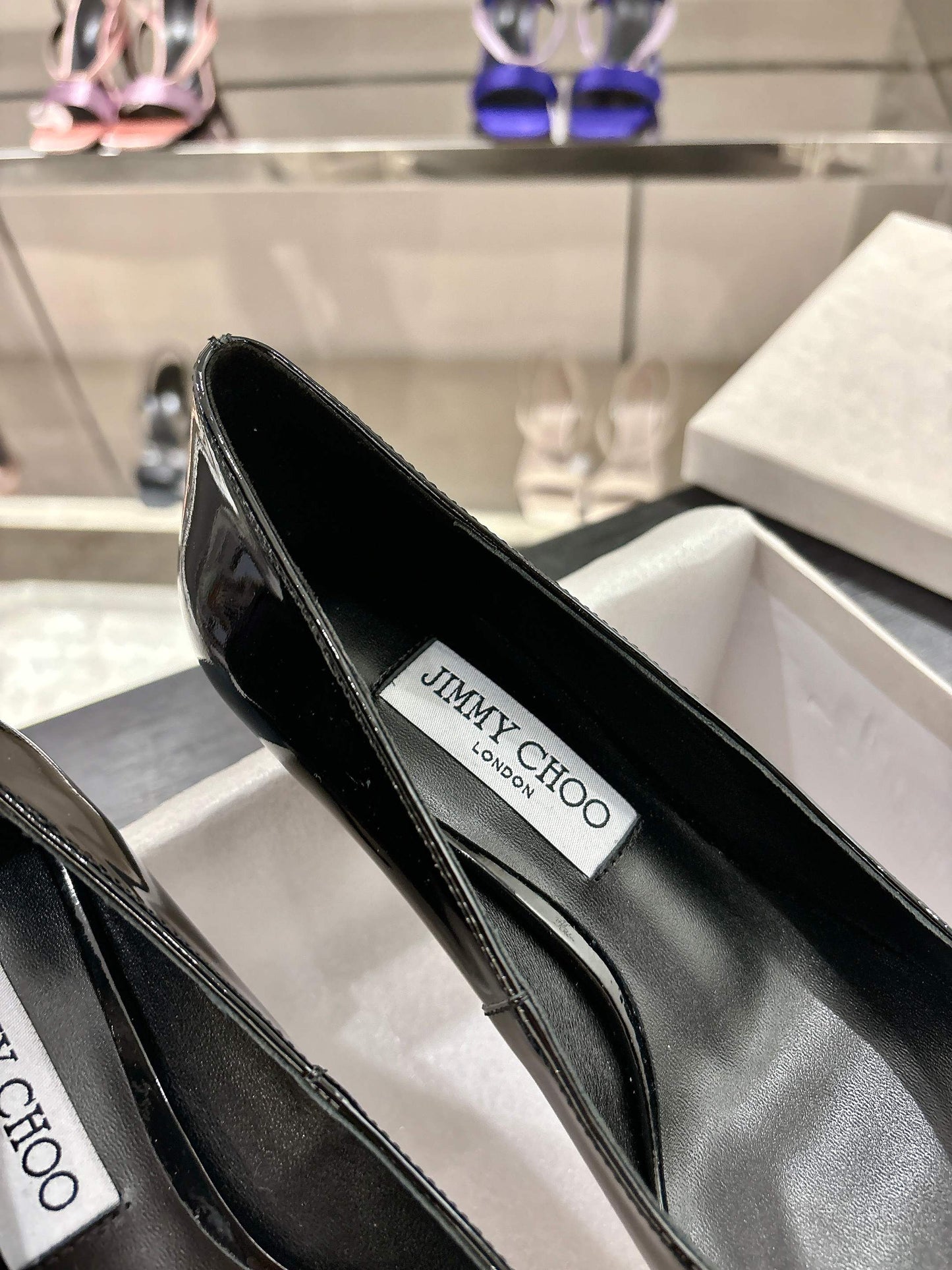 Jimmy Choo Auria Pumps 70 Black Patent Leather 597652