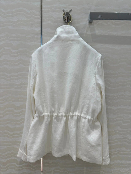 LP CLASSIC STAND-COLLAR LINEN JACKET 265165