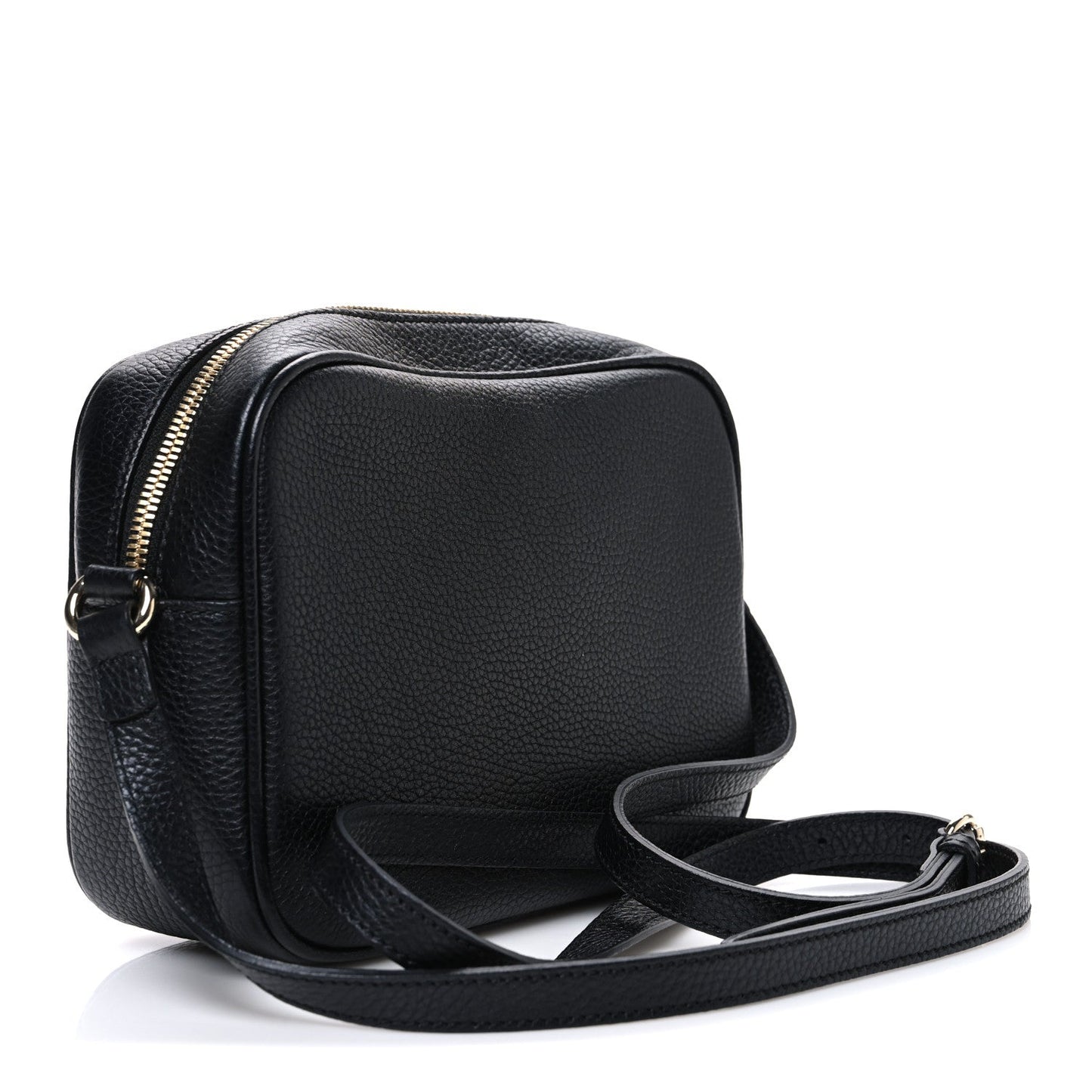 Pebbled Calfskin Small Soho Disco Bag Black