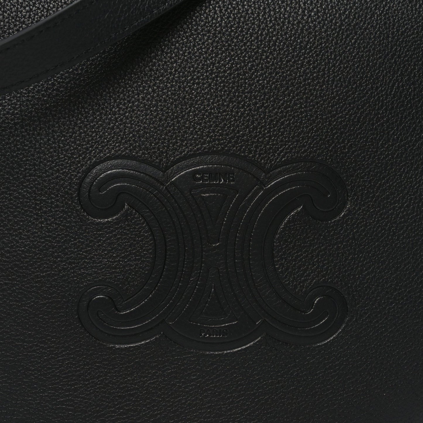 Supple Calfskin Cuir Triomphe Small Heloise Shoulder Bag Black