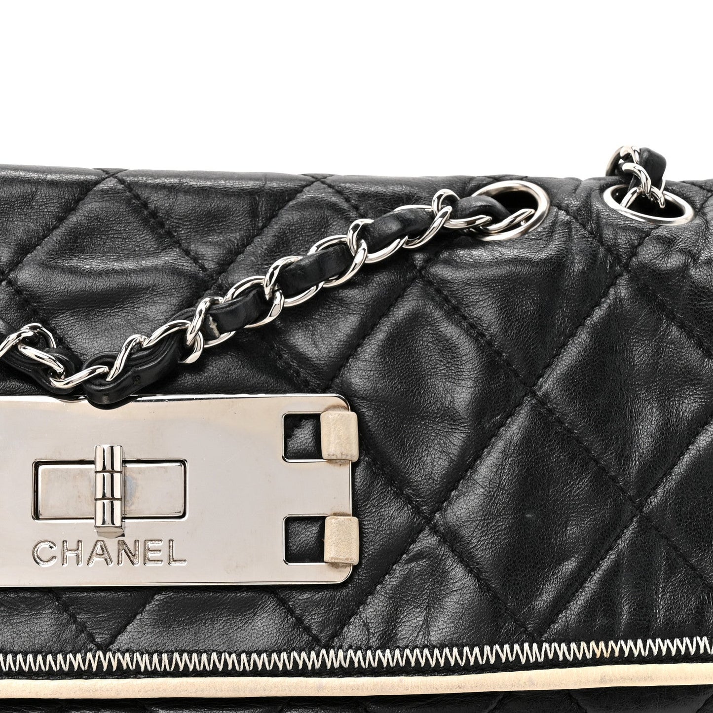Lambskin East West Mademoiselle Flap Black