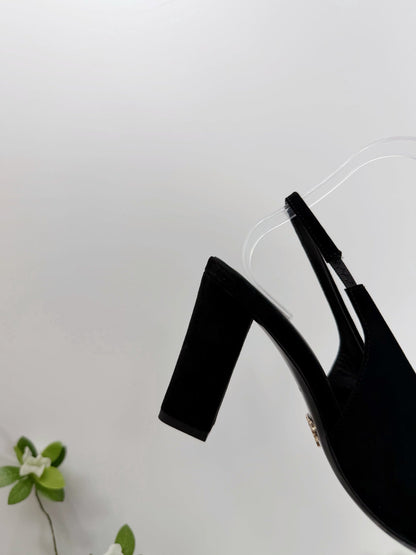 PRA 26SS Slingback 85 Black Suede 592373