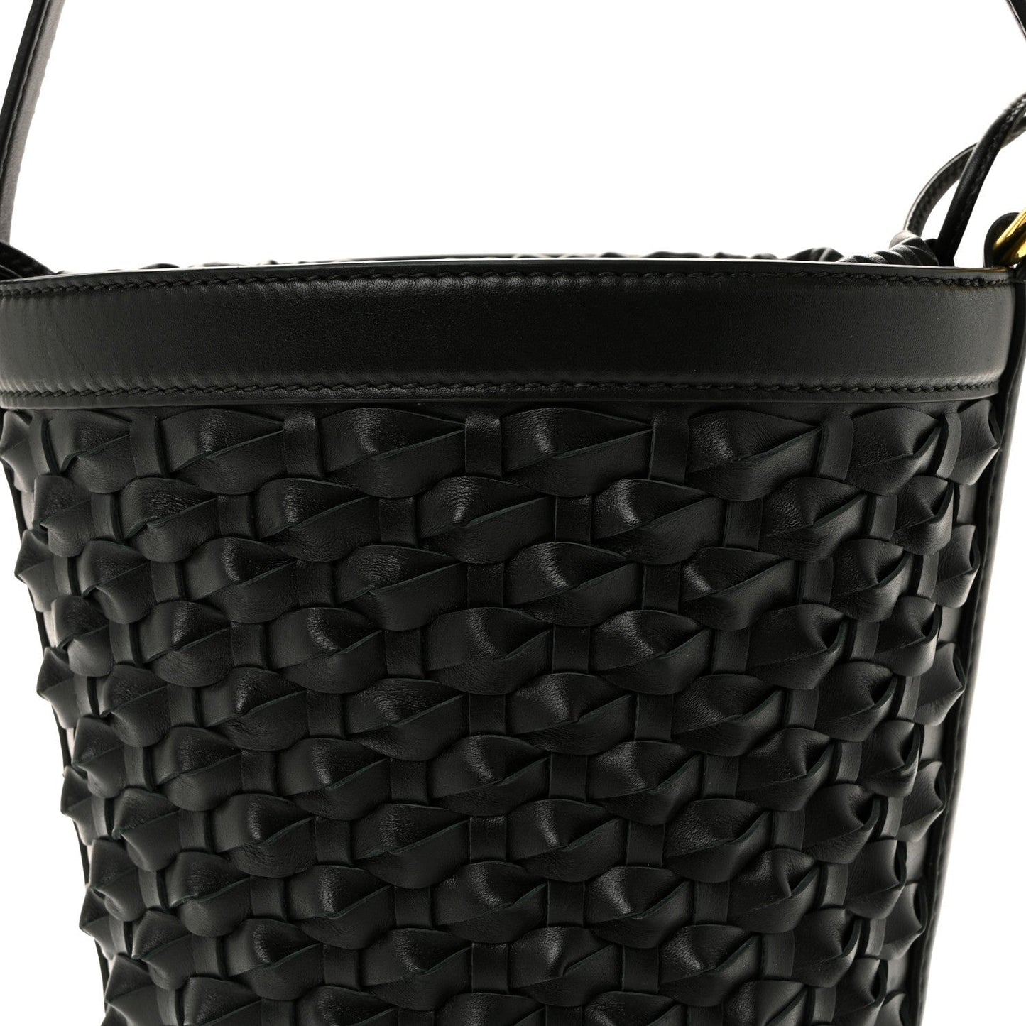 Nappa Intrecciato Small JJ Bucket Bag Black