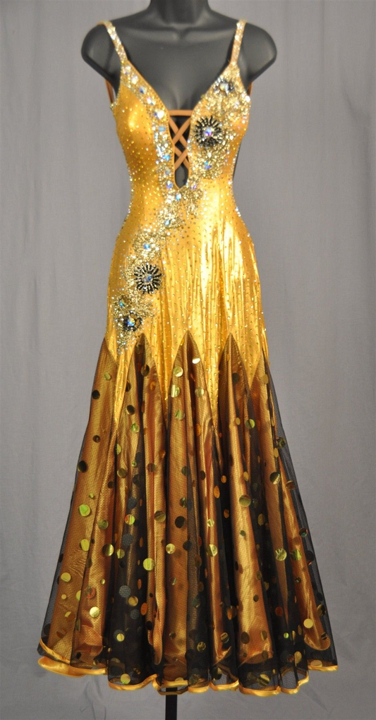 Gorgeous Yellow Sleeveless Sequin Beaded Mermaid Long Party Dress Evening Gown