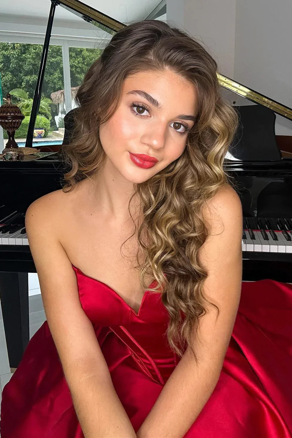 PM531,Sweetheart Red Satin A-Line Homecoming Dress, Mini Dance Gown