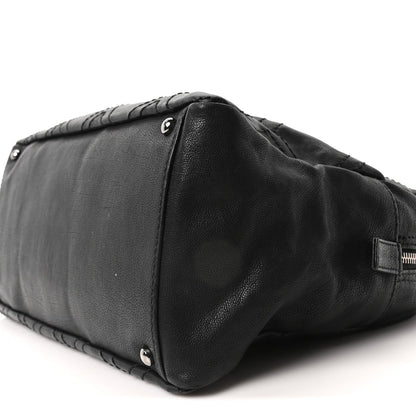 Calfskin Large Diamond Stitch Tote Black