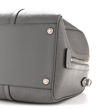 Calfskin GG Tennis Embossed Duffle Bag Grey