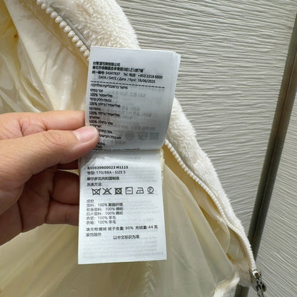 Moncler 25 Jacket White Rabbit Fur Mix Wool