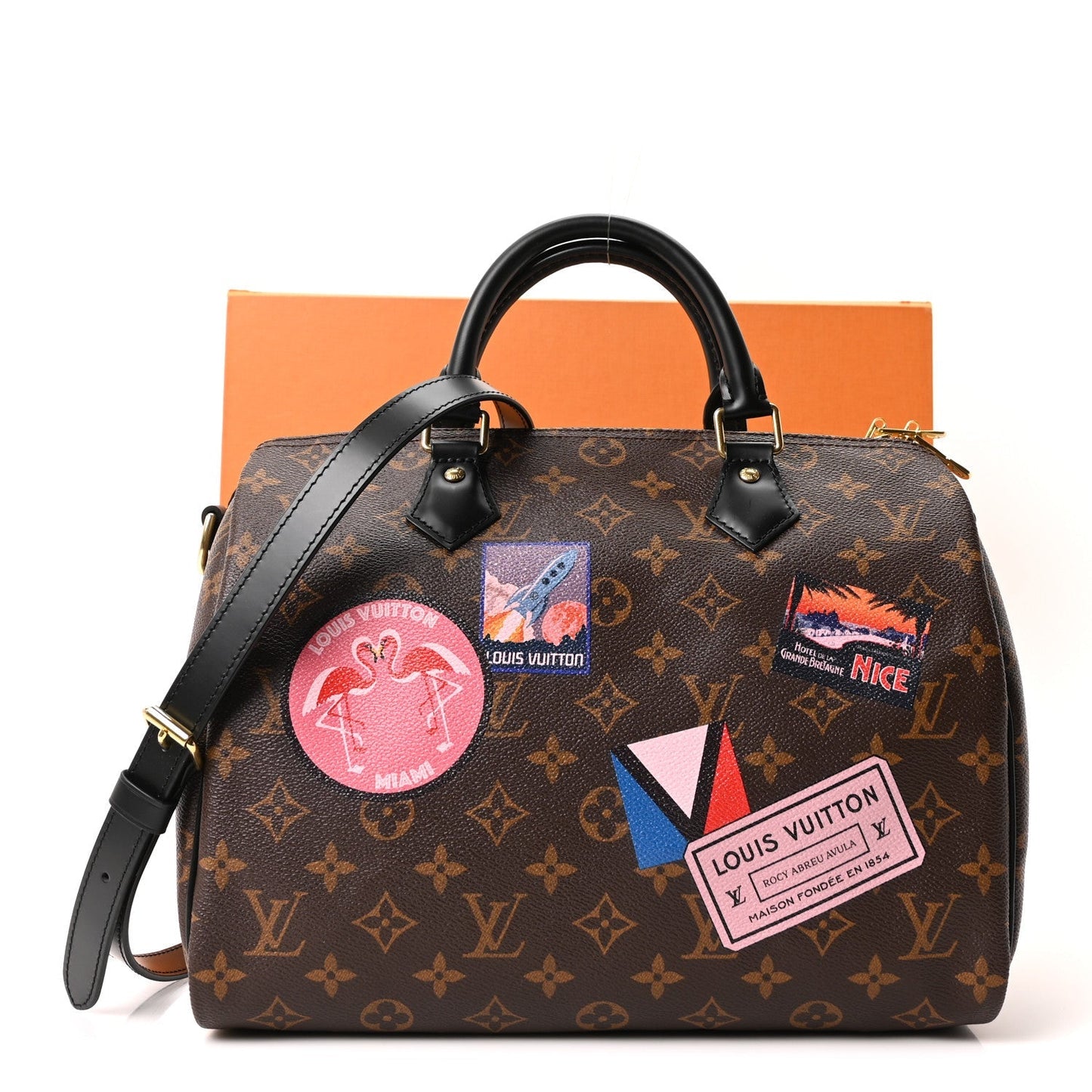 Monogram My World Tour Speedy Bandouliere 30 Black