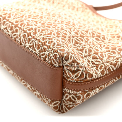 Jacquard Anagram Calfskin Mini Flamenco Knot Clutch Tan Pecan