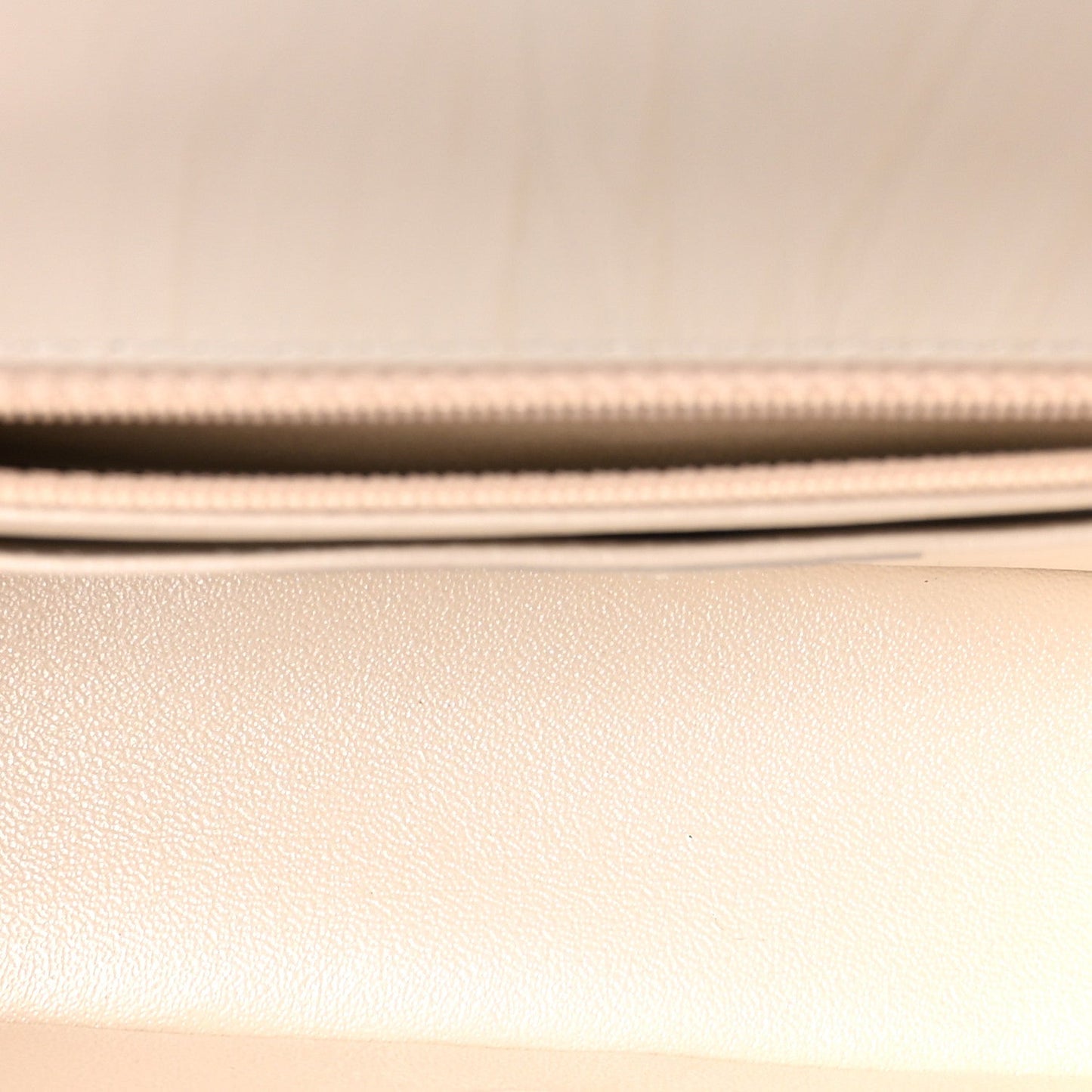Iridescent Calfskin Quilted Mini Rectangular Flap White