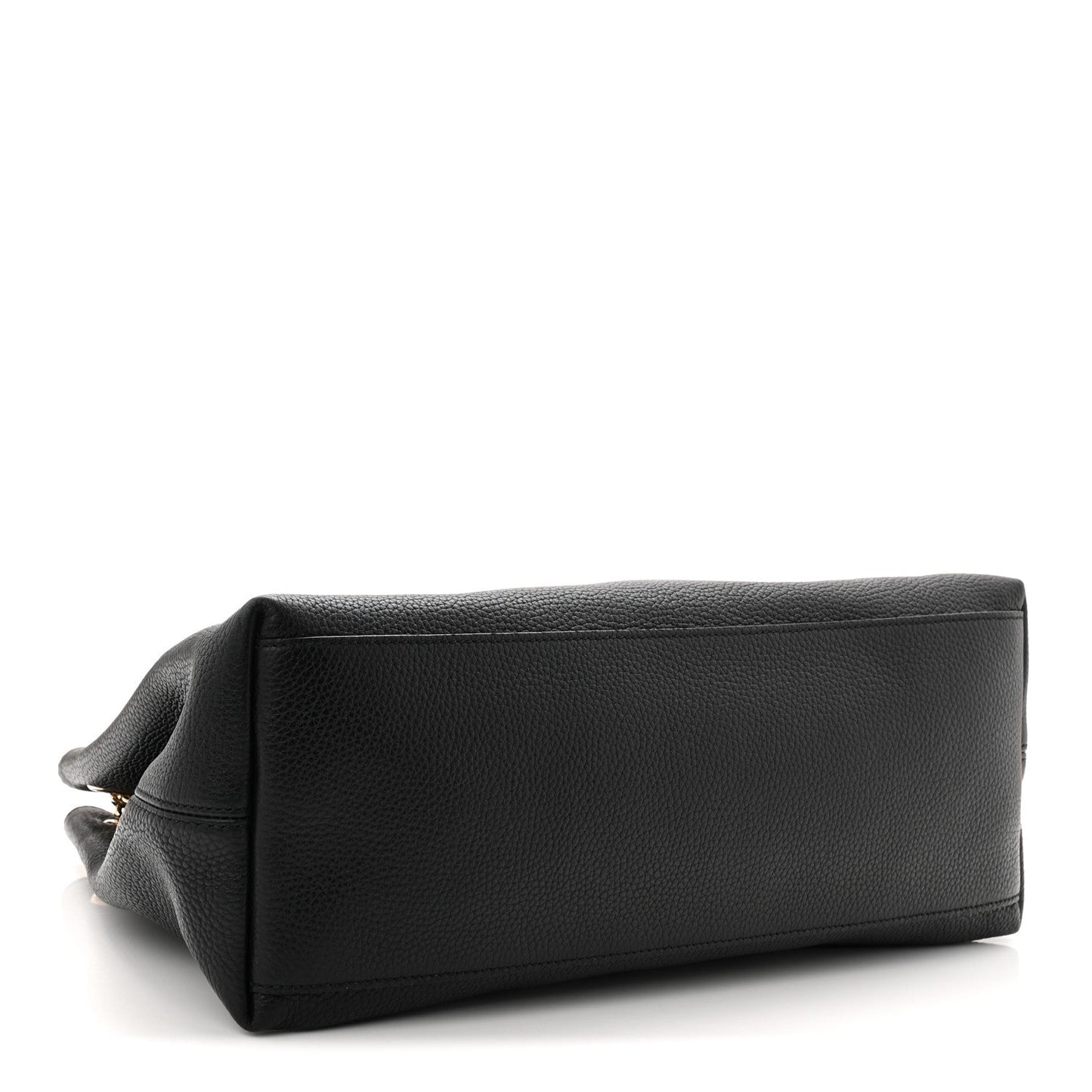 Pebbled Calfskin Medium Soho Chain Shoulder Bag Black