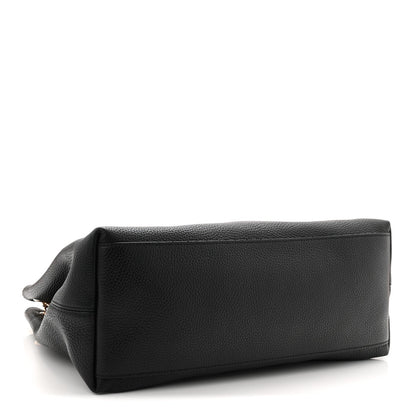 Pebbled Calfskin Medium Soho Chain Shoulder Bag Black