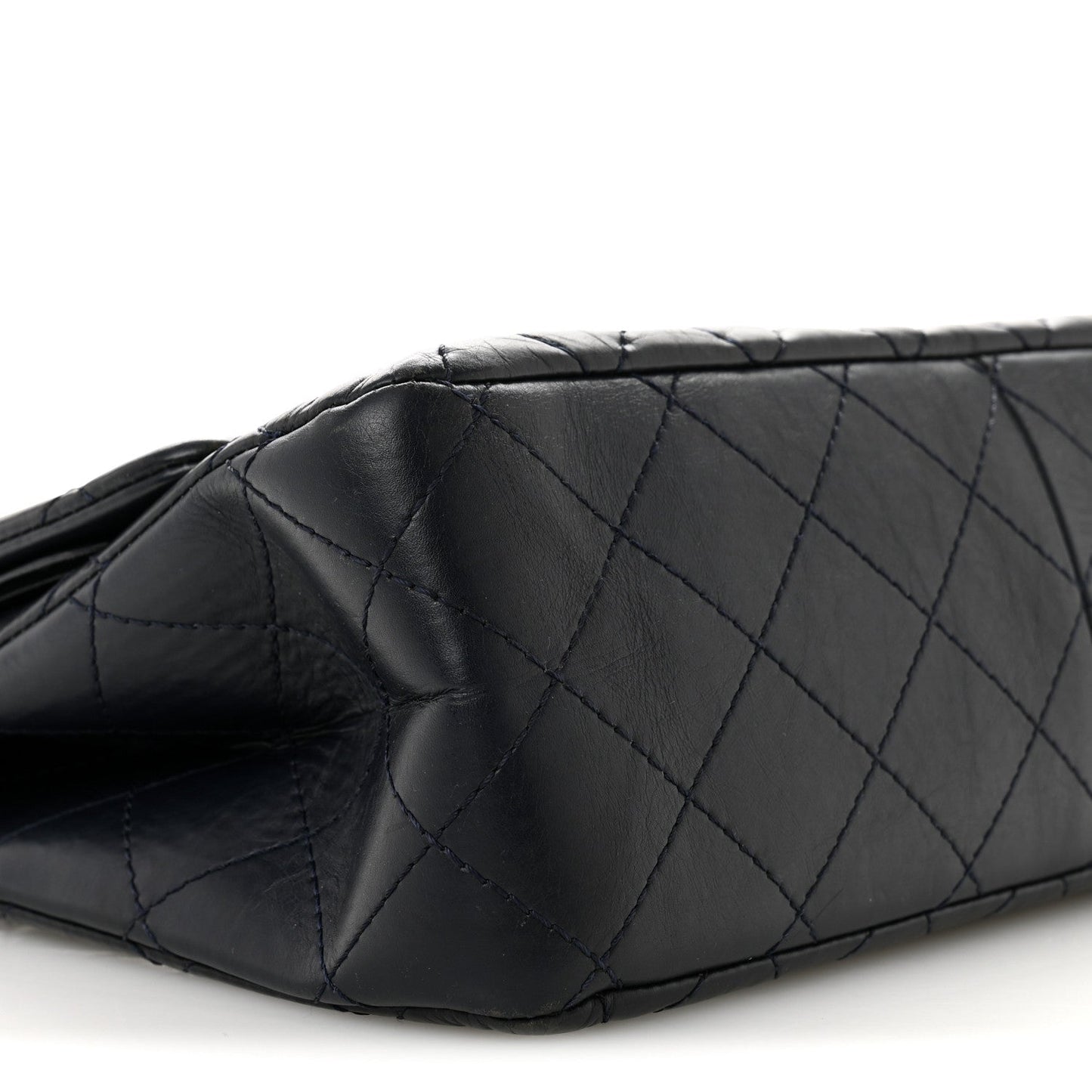 Aged Calfskin Quilted 2.55 Reissue 227 Flap Dark Blue