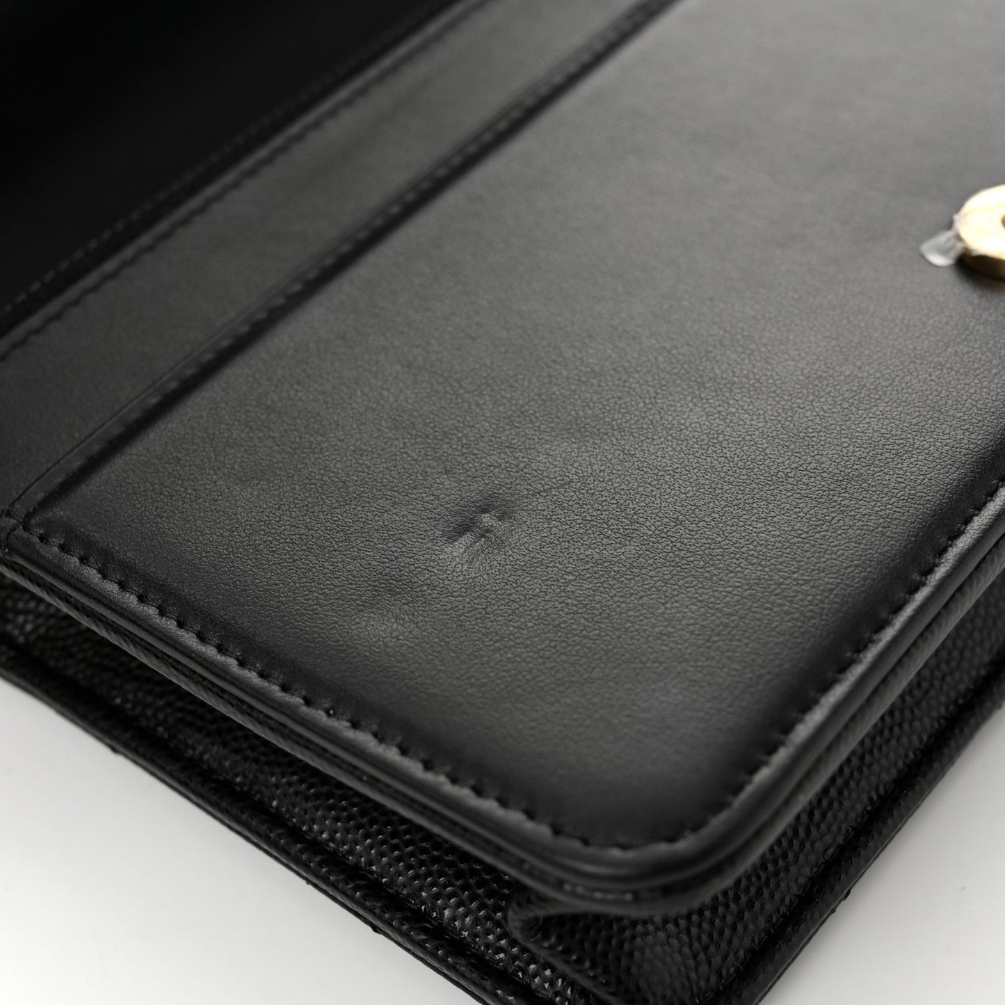 Caviar Quilted Pocket Clutch With Chain WOC Black