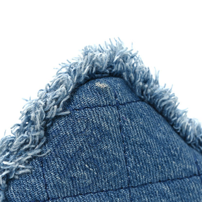 Denim Quilted Denim Mood Clutch With Chain Blue Multicolor