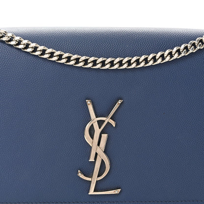 Grain De Poudre Medium Classic Monogram Kate Satchel Blue Charron