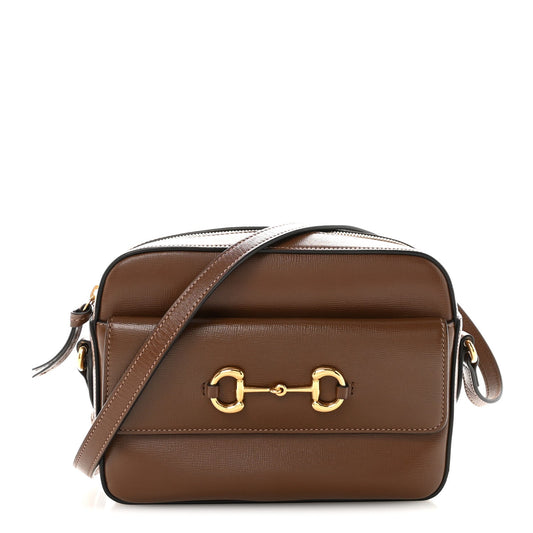 Azalea Calfskin Small Horsebit 1955 Shoulder Bag Brown Sugar