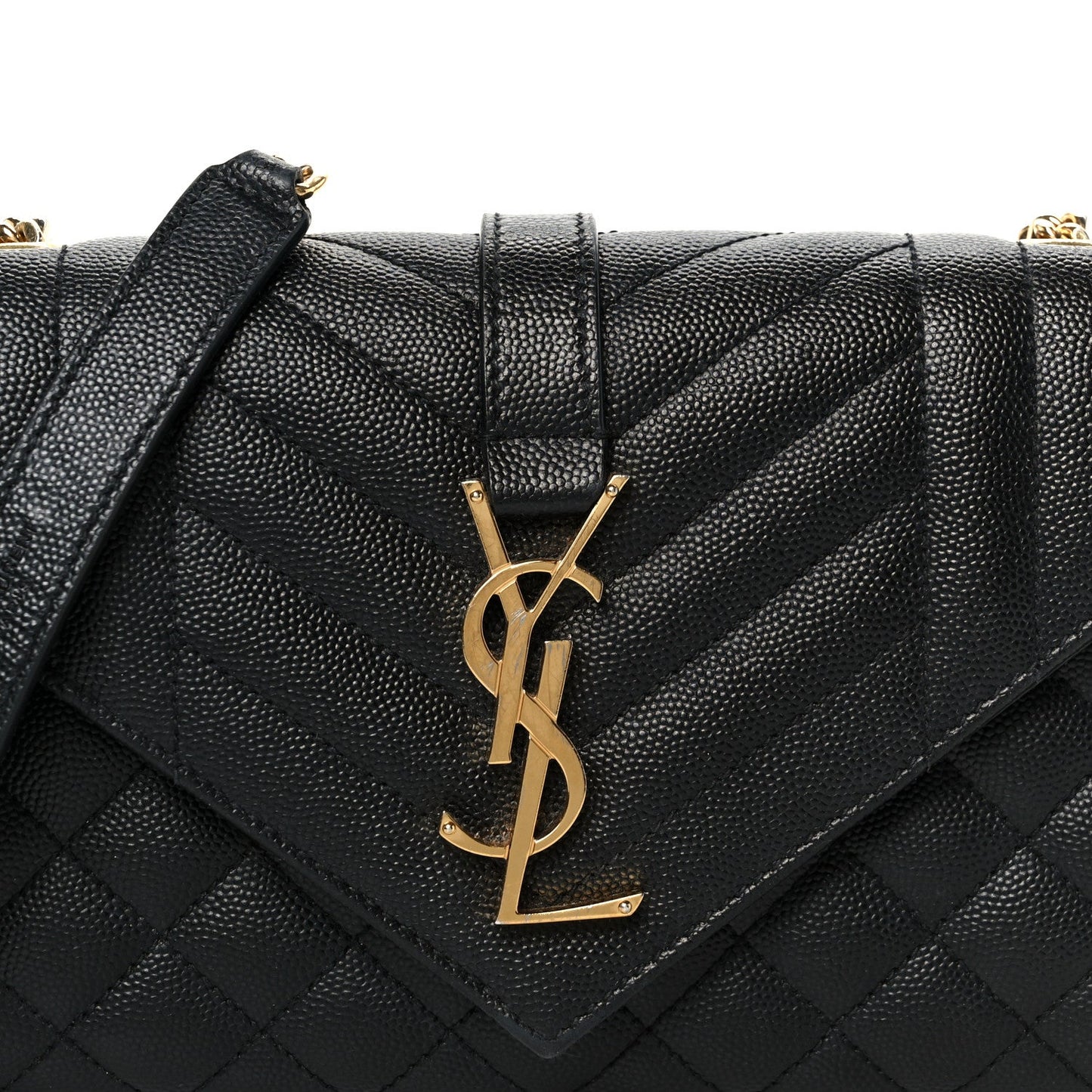 Grain De Poudre Textured Mixed Matelasse Triquilt Small Monogram Satchel Black
