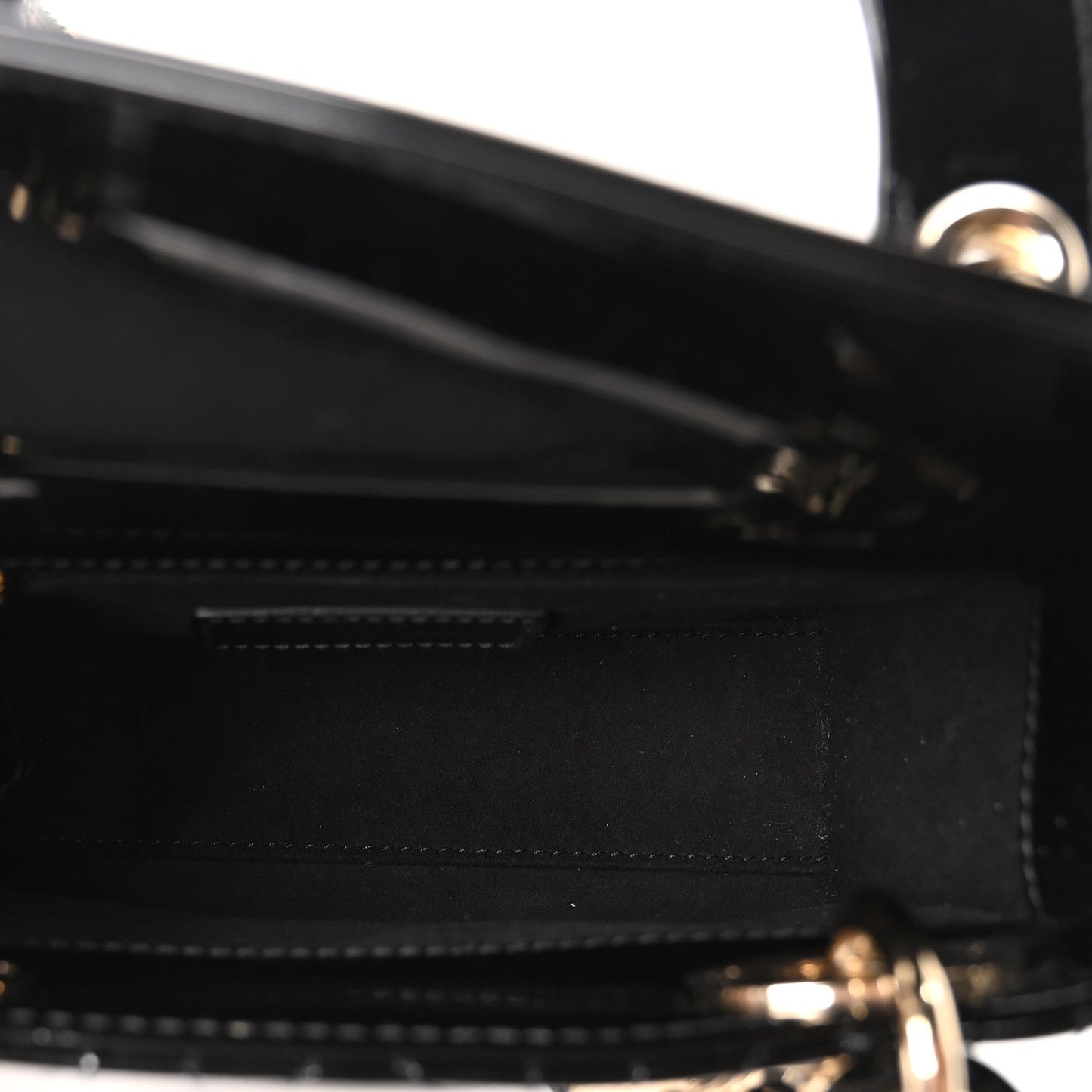 Patent Cannage Mini Lady Dior Black