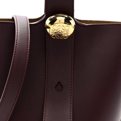 Calfskin Mini Pebble Bucket Bag Dark Burgundy