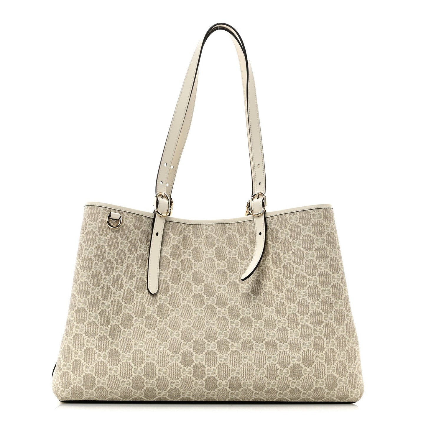 GG Supreme Monogram Emblem Large Tote Bag  Mystic White Oatmeal