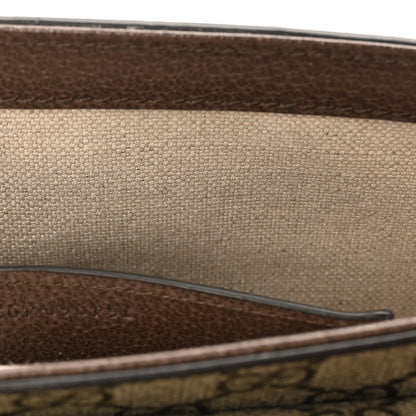 GG Supreme Monogram Textured Dollar Calfskin Web Mini Ophidia Envelope Shoulder Bag Beige Ebony New Acero