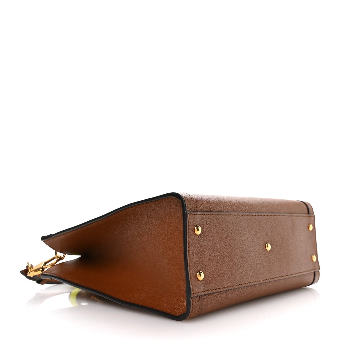 Wonka Grain Calfskin Small Diana Tote Bag Cuir Yellow Fluo