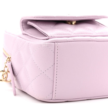 Caviar Quilted CC Mini Classic Backpack Light Purple