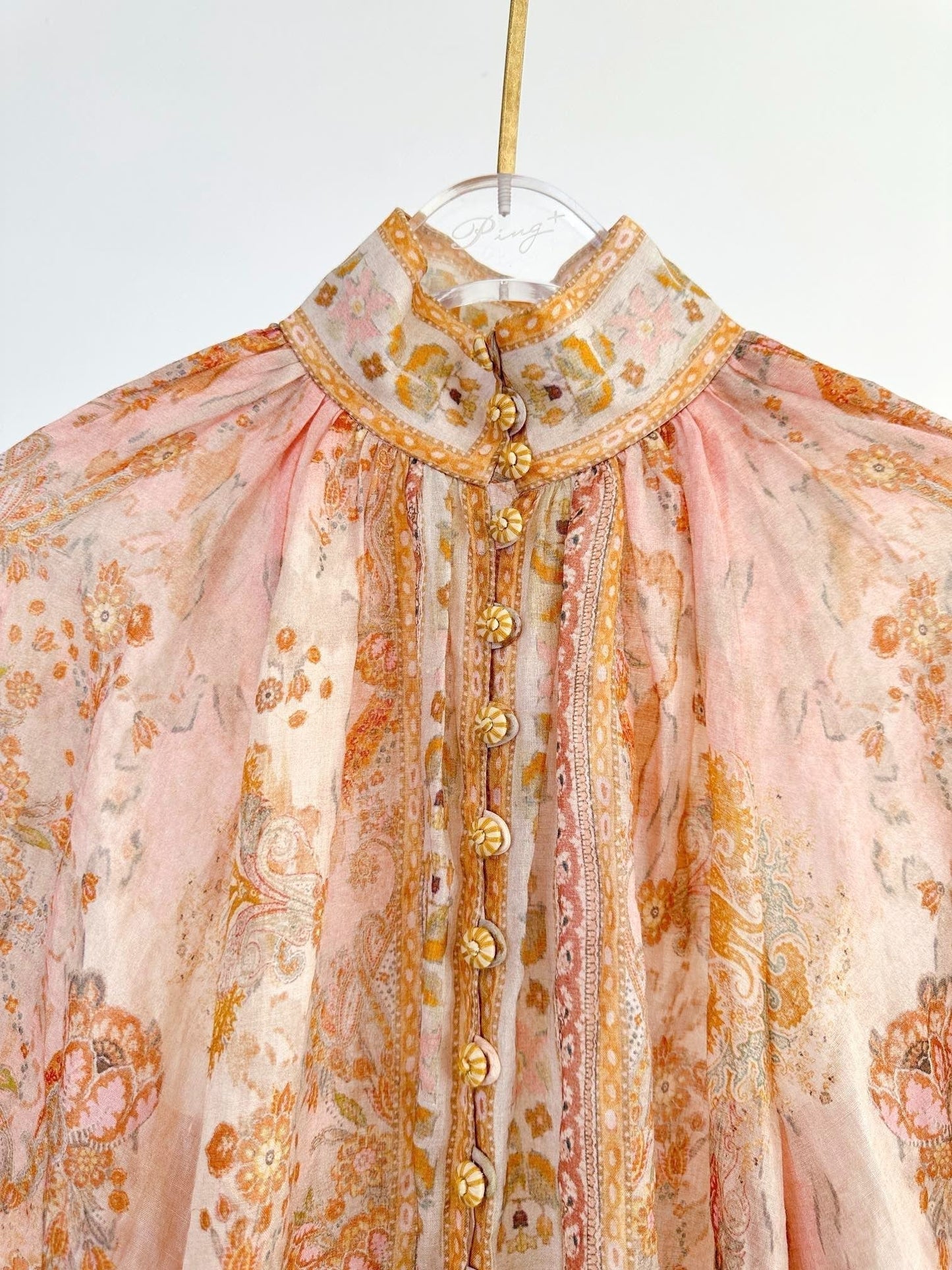 ZIMMERMANN HIGH-NECK FLARE-SLEEVE TOP 270178