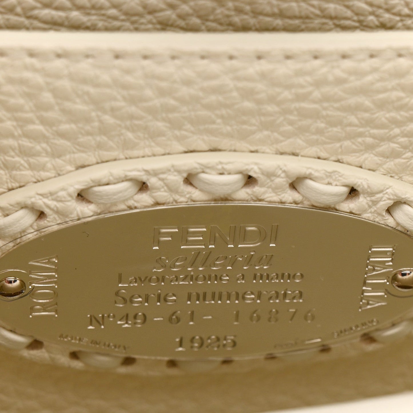 Cuoio Romano Selleria Chamois Small Peekaboo I SEE U Satchel White