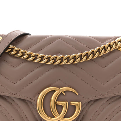 Calfskin Matelasse Small GG Marmont Shoulder Bag Porcelain Rose
