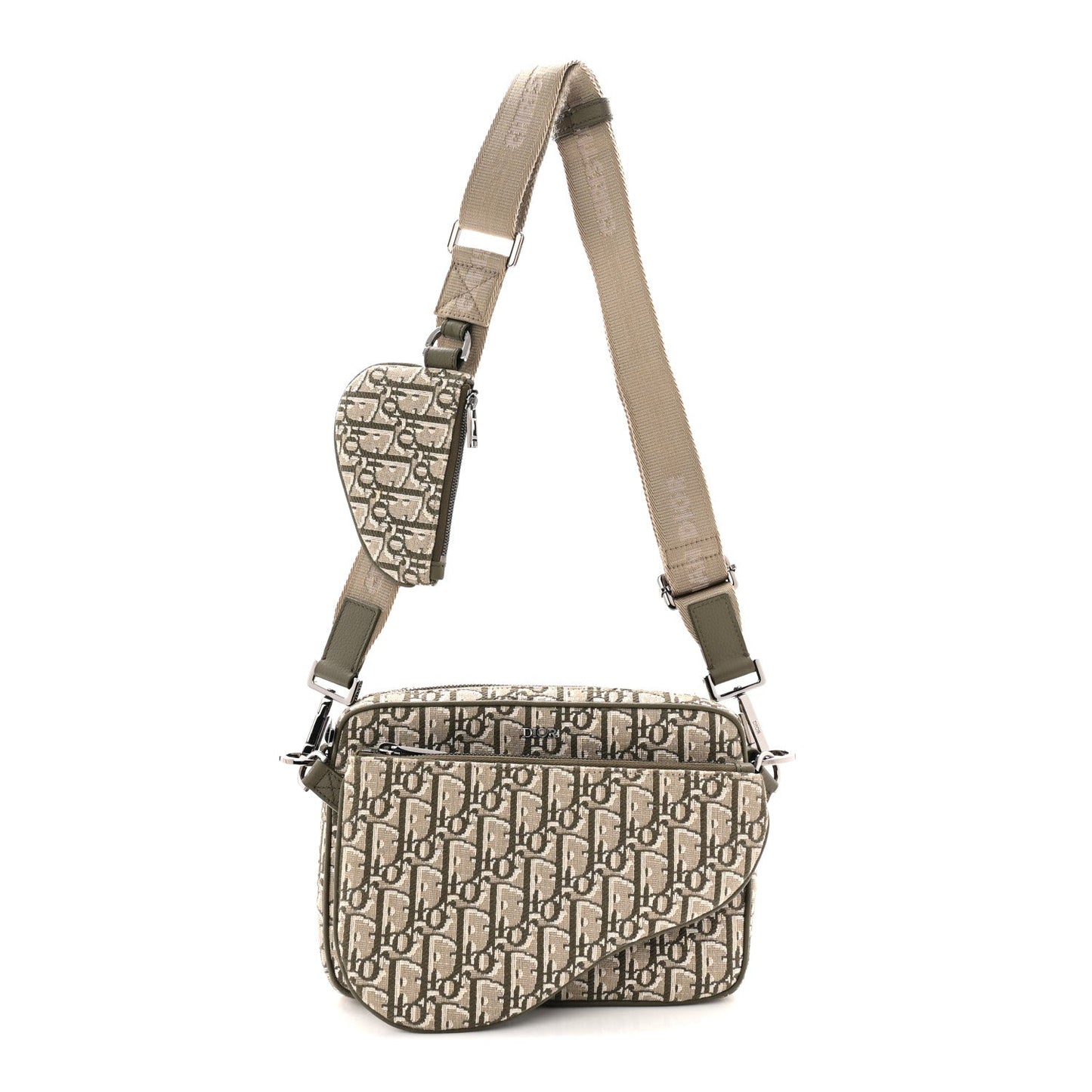 Oblique Saddle Triple Pouch Green