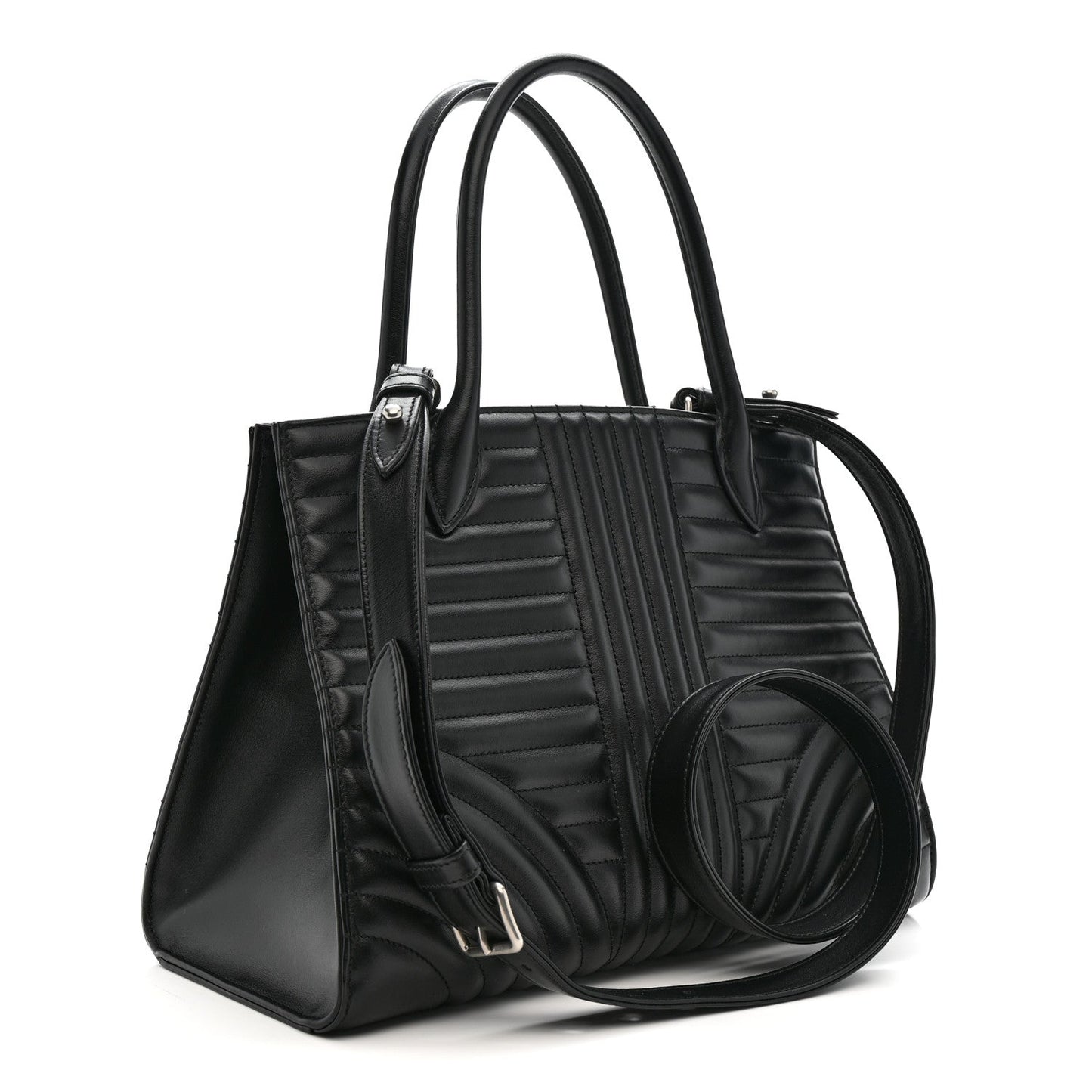 Soft Calfskin Impunture Diagramme Tote Black