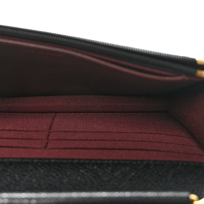 Caviar Quilted CC Turnlock Wallet On Chain WOC Black