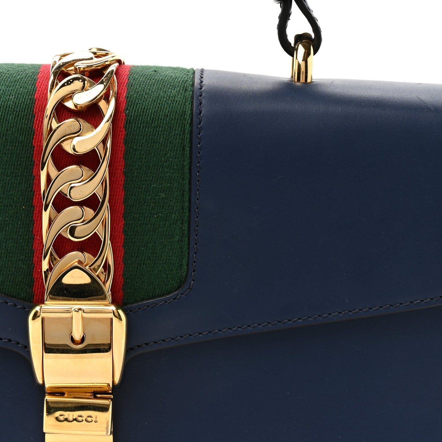 Calfskin Medium Sylvie Top Handle Bag Blue