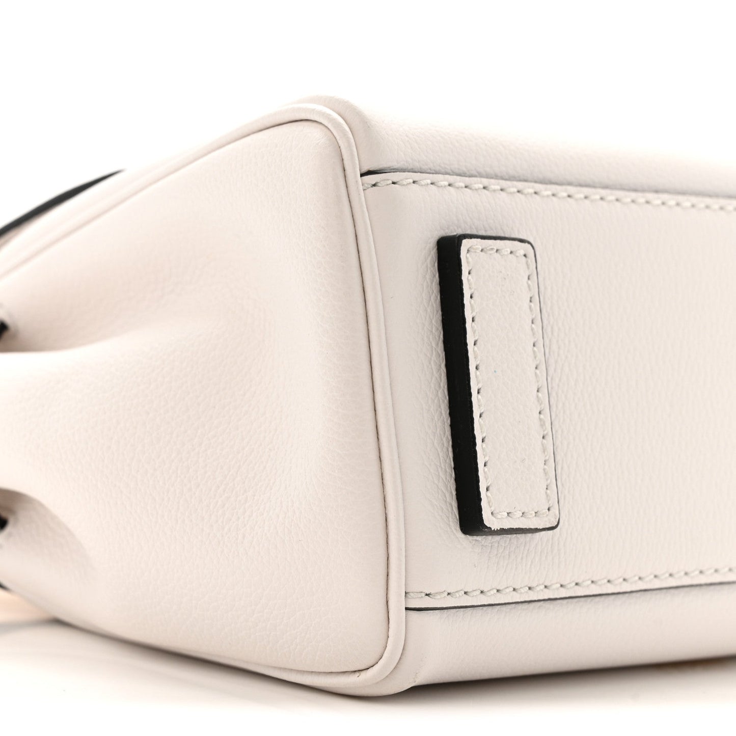 Grained Calfskin Small La Medusa Top Handle Bag Optical White