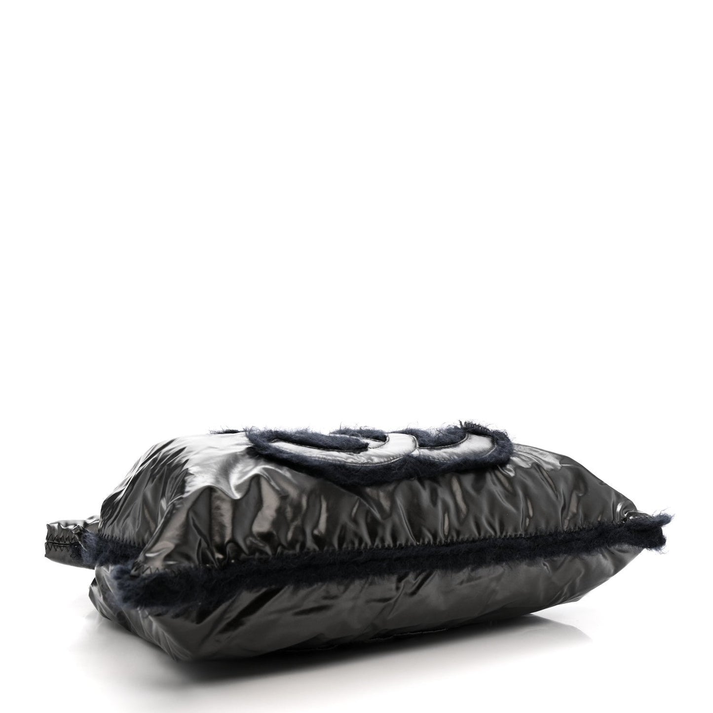 Vinyl Mohair Trimmed CC Bonbons Tote Black