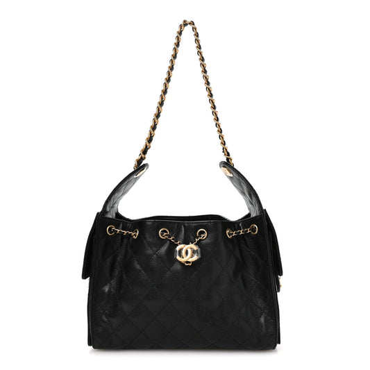 Caviar Quilted Small Chanel 25 Handbag Black