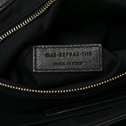 Lambskin Patchwork Monogram Large Jamie Black