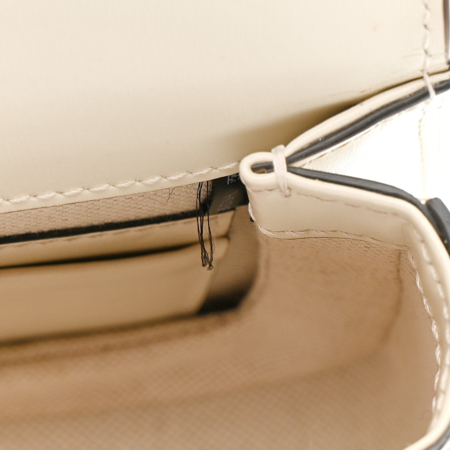 Boarded Dyana Lux Calfskin Web Mini Bamboo 1947 Top Handle Bag  Mystic White