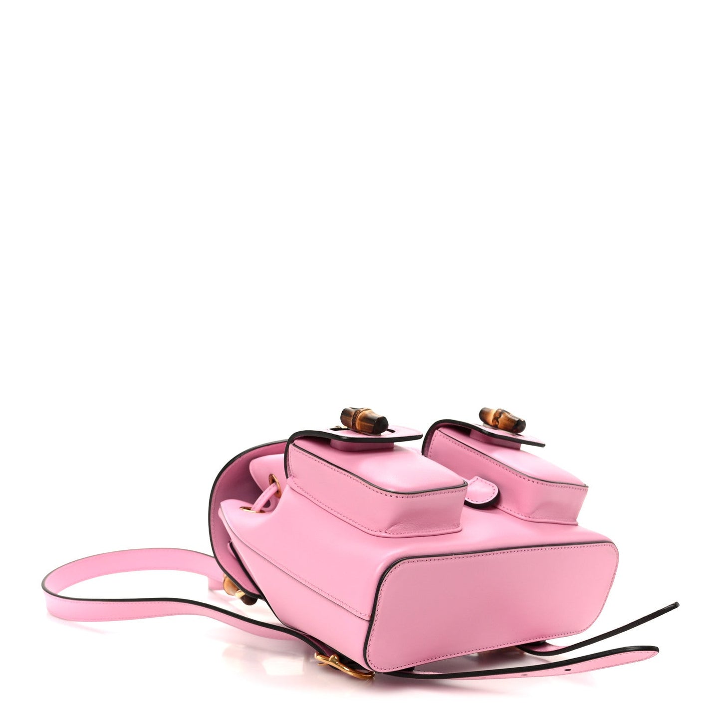 Calfskin Bamboo Backpack Glossy Pink