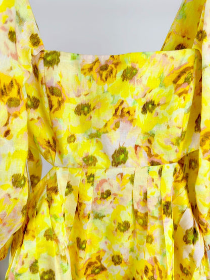 PUFF SLEEVE MINI DRESS 25S IN LINEN 266364