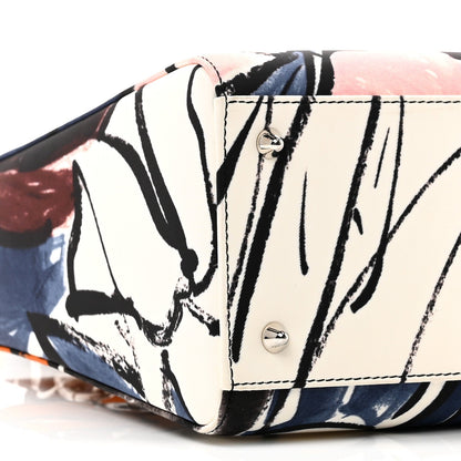 Canvas Graffiti Floral Printed Medium Lady Dior Multicolor