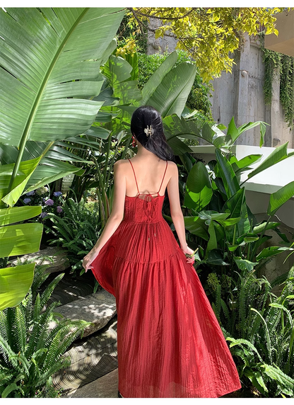 New Elegant Women Sexy Backless Beach Spaghetti Strap Dress TP2968