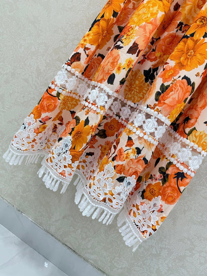 Zimmermann Stardust Mini Dress Orange Cotton 339888